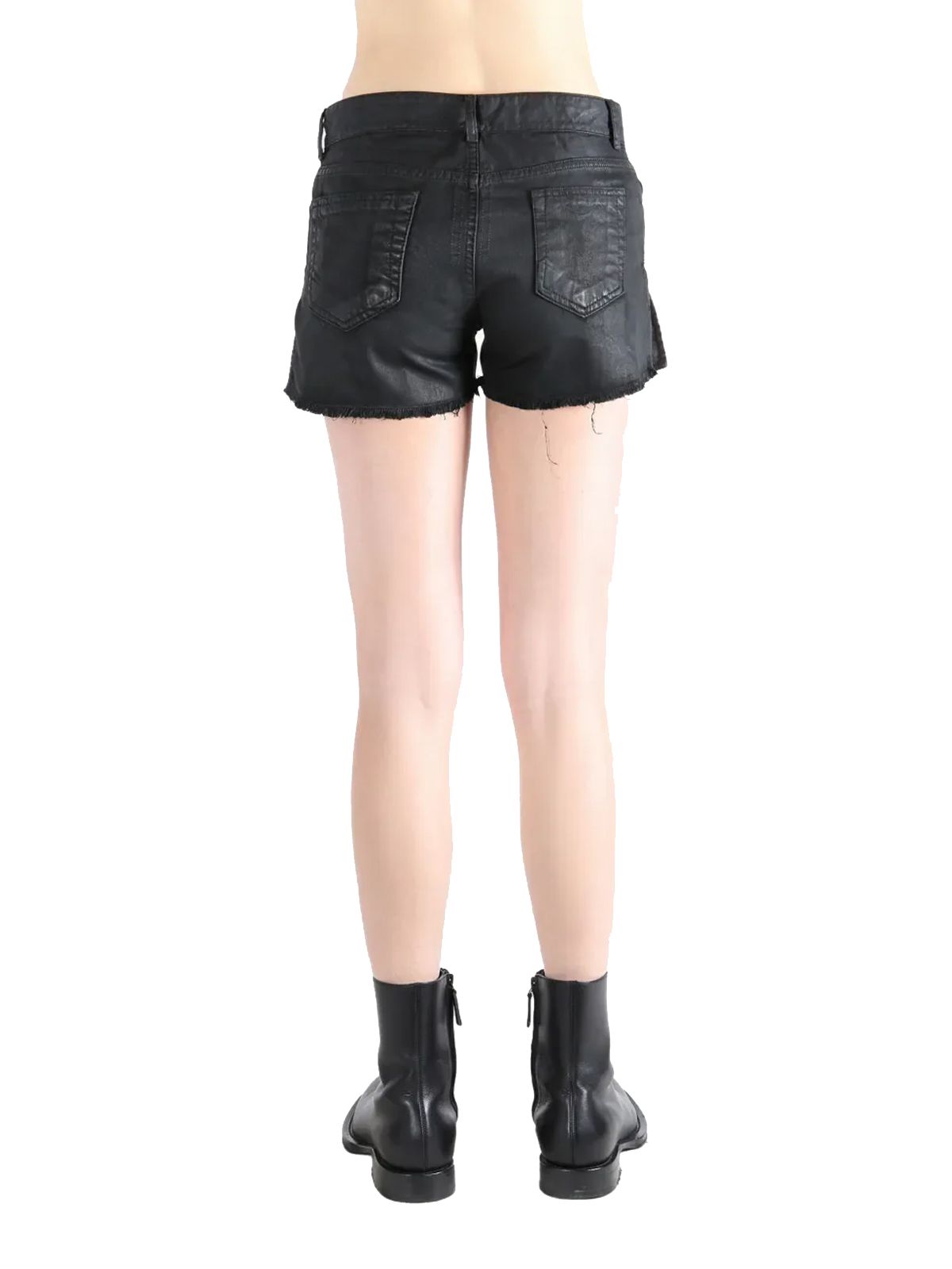 black Rick Owens denim shorts | Quaranta Boutique Drkshdw